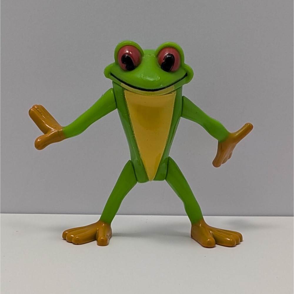 2000 Rainforest Cafe Green Tree Frog Cha! Cha! Red Eyed PVC Figure Vintage